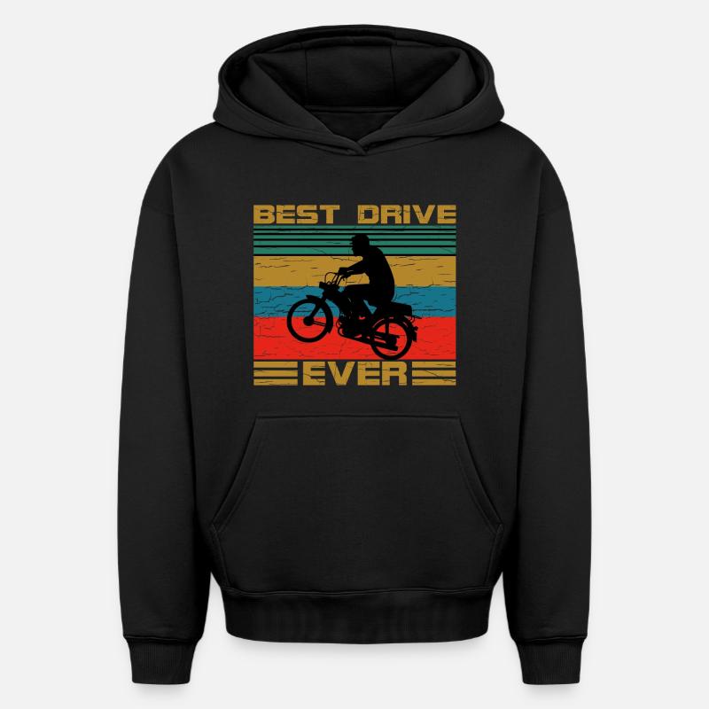Rétro deux temps - Sweat à capuche unisexe oversize épais SPREAD - noir