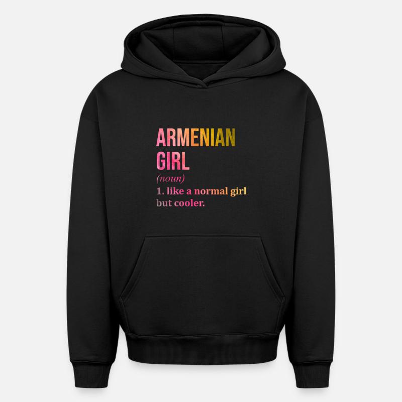 Arménie - Sweat à capuche unisexe oversize épais SPREAD - noir
