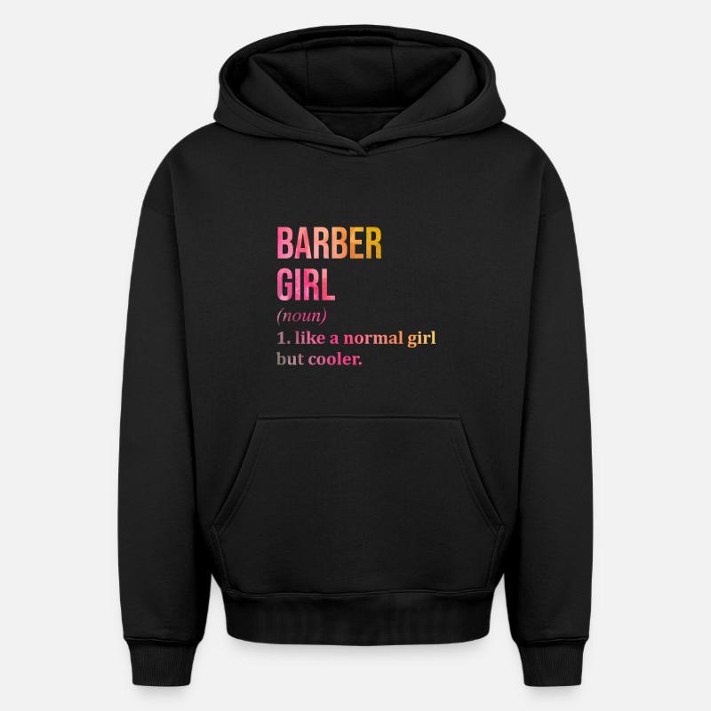 coiffeur - Sweat à capuche unisexe oversize épais SPREAD - noir