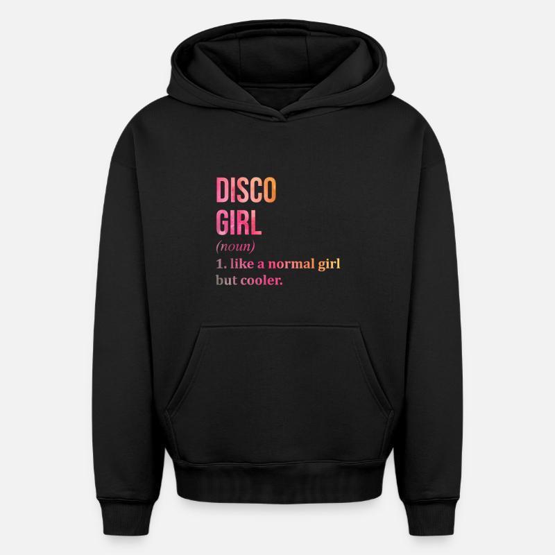 discothèque - Sweat à capuche unisexe oversize épais SPREAD - noir