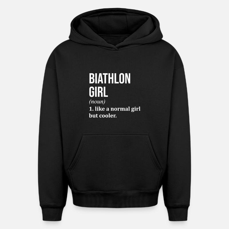 biathlon - Sweat à capuche unisexe oversize épais SPREAD - noir