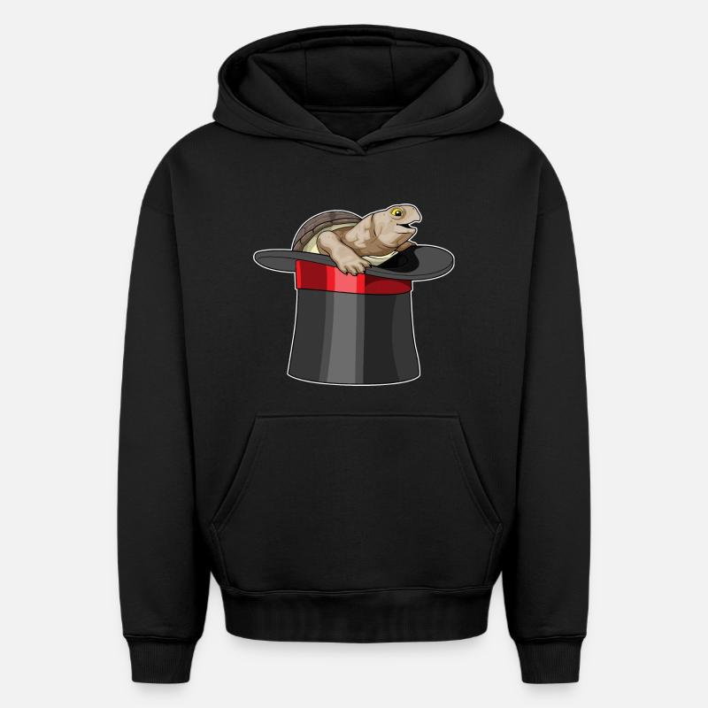 Cylindre Turtle Wizard - Sweat à capuche unisexe oversize épais SPREAD - noir