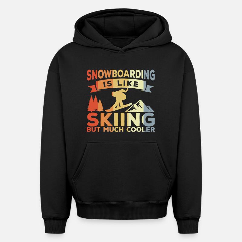 Blague sur le snowboard - Sweat à capuche unisexe oversize épais SPREAD - noir