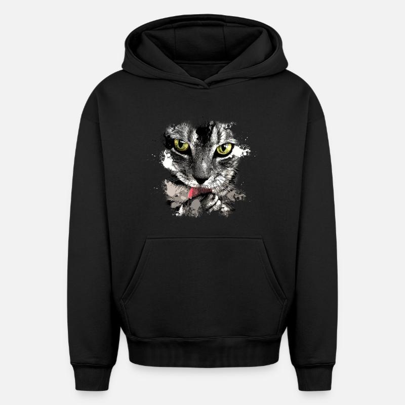 Chemise Cool Cats - Sweat à capuche unisexe oversize épais SPREAD - noir