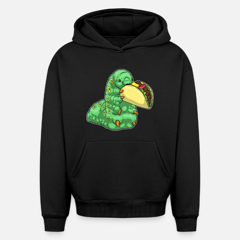 Caterpillar Taco - Sweat à capuche unisexe oversize épais SPREAD - noir