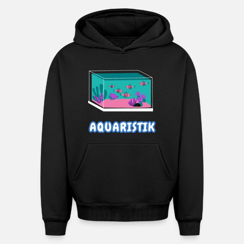 Amateurs d’aquarium - Sweat à capuche unisexe oversize épais SPREAD - noir