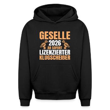 Automotive Mechatronics Technician Journeyman 2026 Training Completed - Oversized Heavyweight Unisex Hoodie - black - Front - AI Model Female 172 light (172cm) & AI Model Male 185 light (185cm)