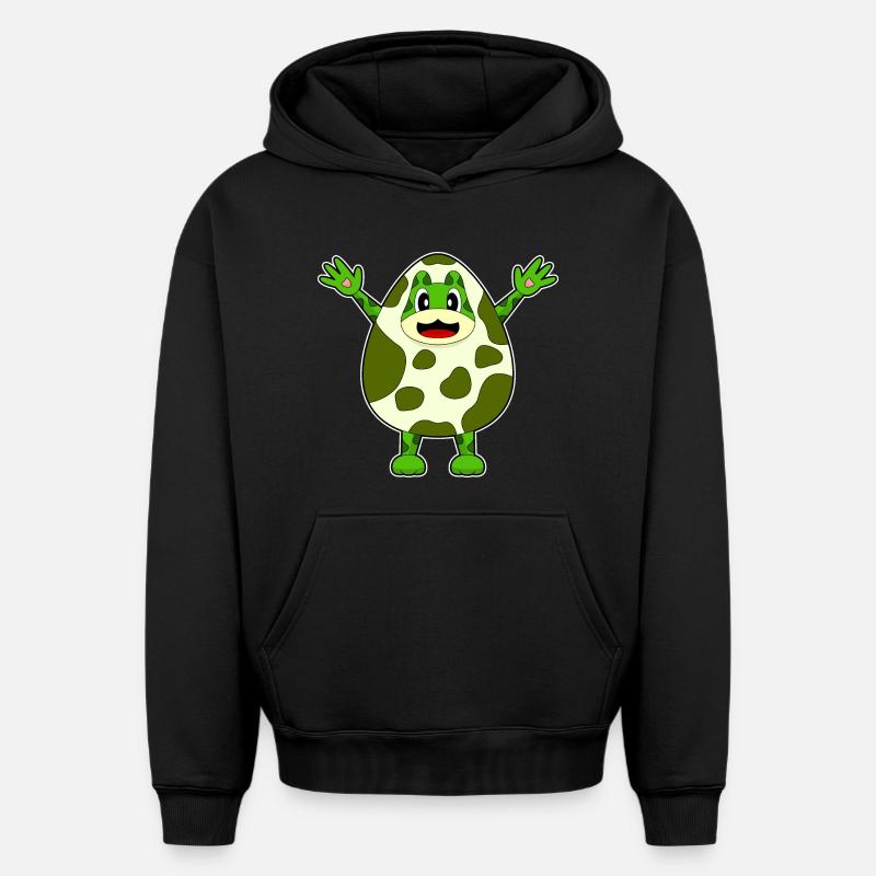 Oeuf de grenouille - Sweat à capuche unisexe oversize épais SPREAD - noir