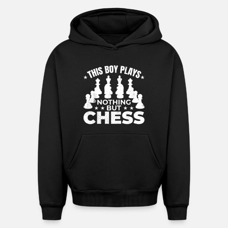 Garçon d’échecs - Sweat à capuche unisexe oversize épais SPREAD - noir