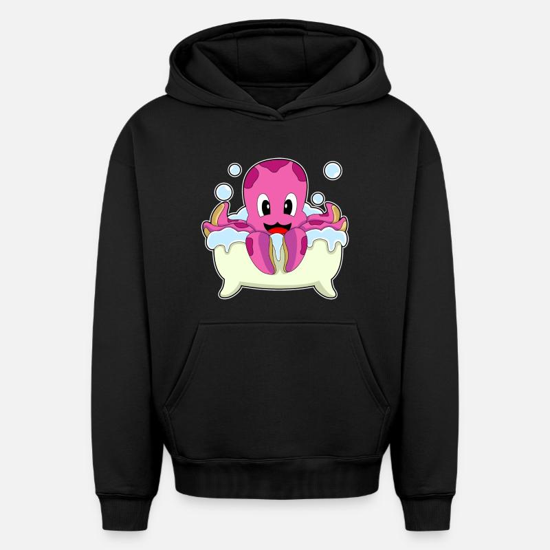 Baignoire de bain Octopus - Sweat à capuche unisexe oversize épais SPREAD - noir