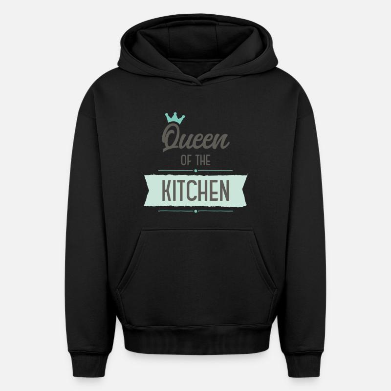 Cuire - Sweat à capuche unisexe oversize épais SPREAD - noir