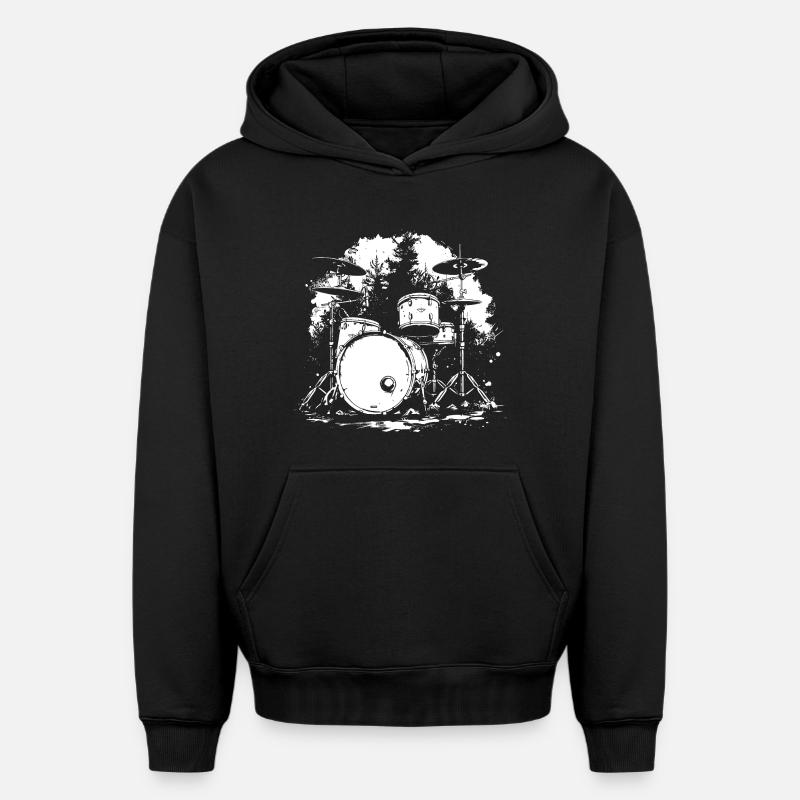 Percussion - Sweat à capuche unisexe oversize épais SPREAD - noir