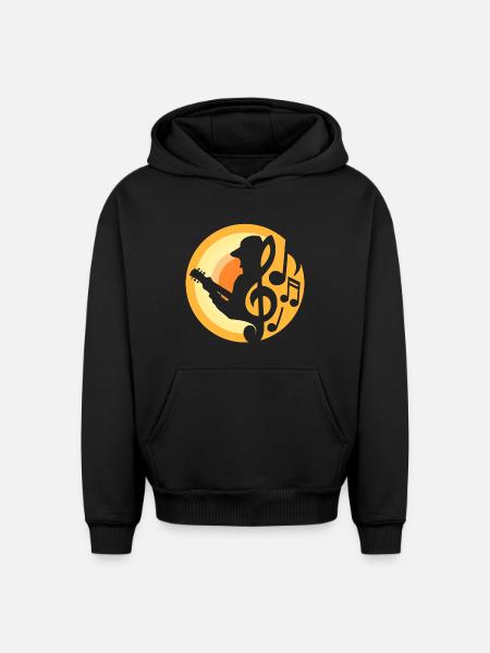 Guitar Player - Oversized Heavyweight Unisex Hoodie - black