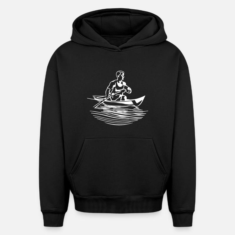 Rameurs rameurs - Sweat à capuche unisexe oversize épais SPREAD - noir