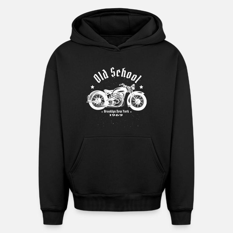 Biker - Sweat à capuche unisexe oversize épais SPREAD - noir