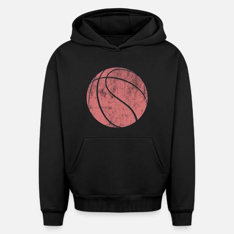 basket-ball - Sweat à capuche unisexe oversize épais SPREAD - noir