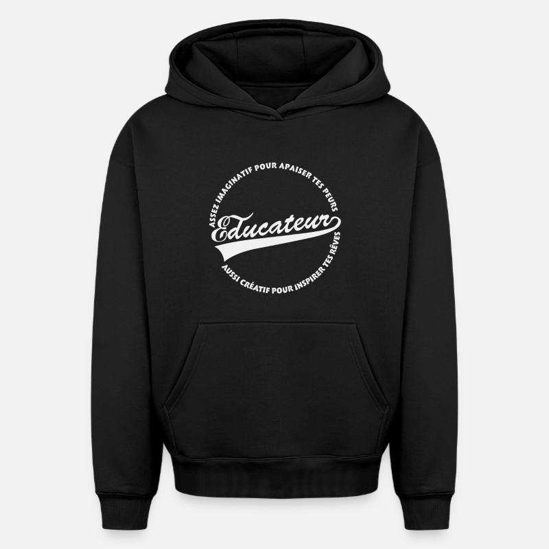 Éducateur créatif - Sweat à capuche unisexe oversize épais SPREAD - noir