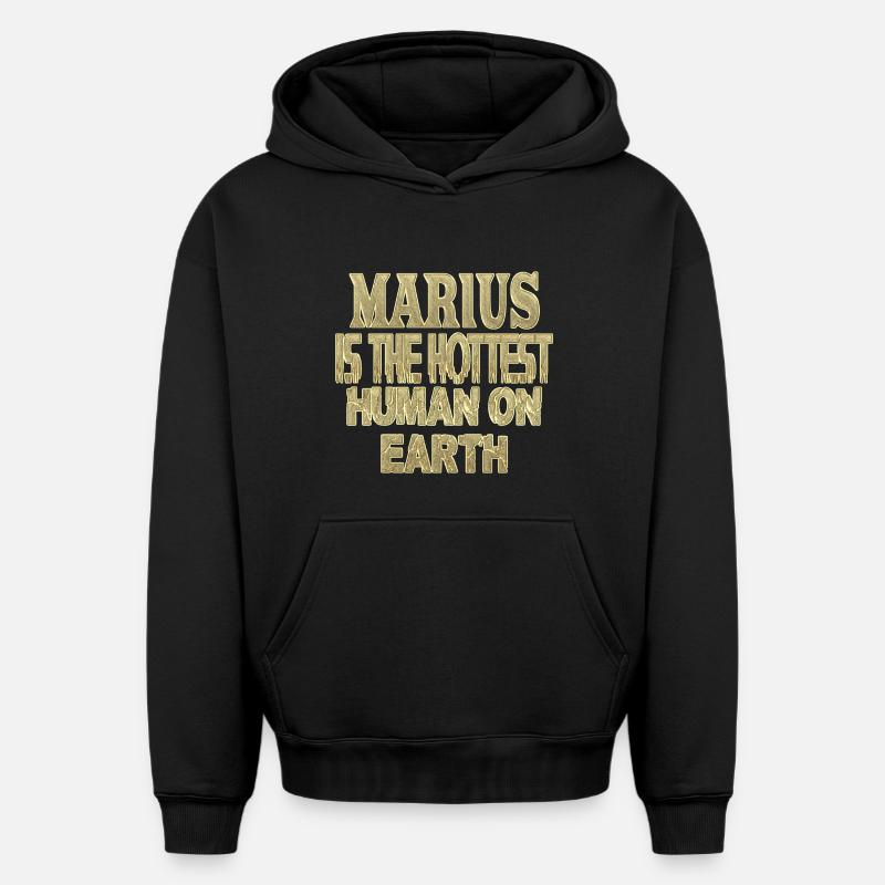 Marius - Sweat à capuche unisexe oversize épais SPREAD - noir