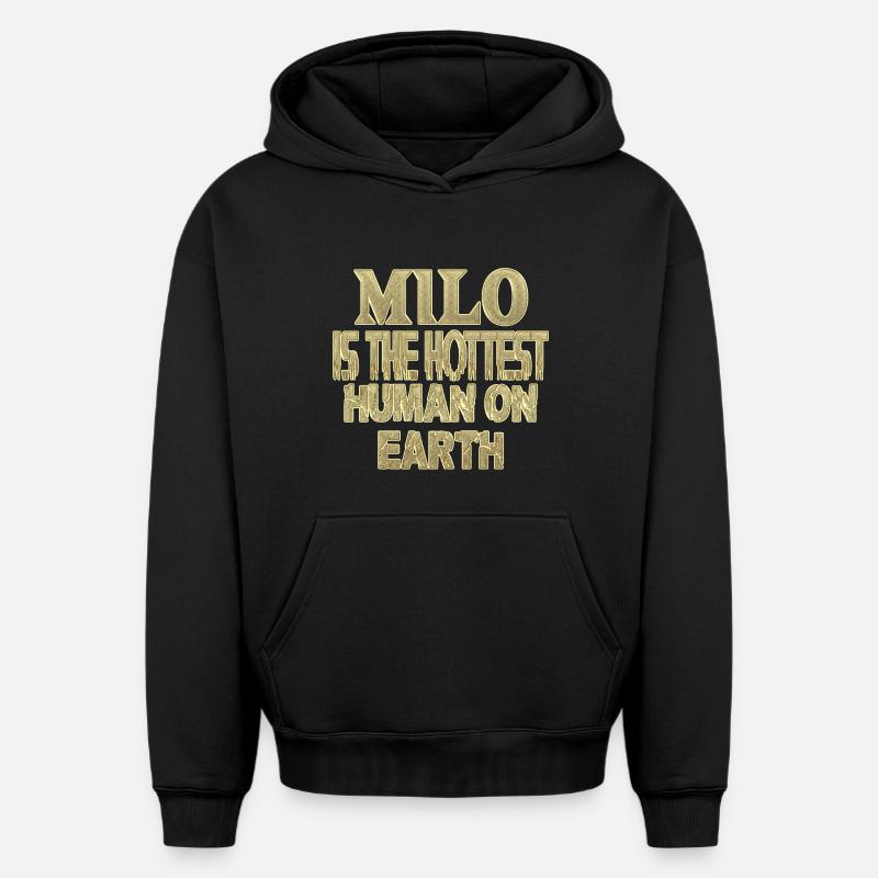 Milo - Sweat à capuche unisexe oversize épais SPREAD - noir
