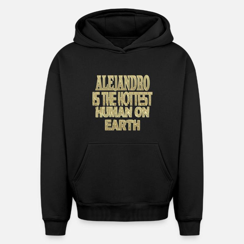 Alejandro - Sweat à capuche unisexe oversize épais SPREAD - noir