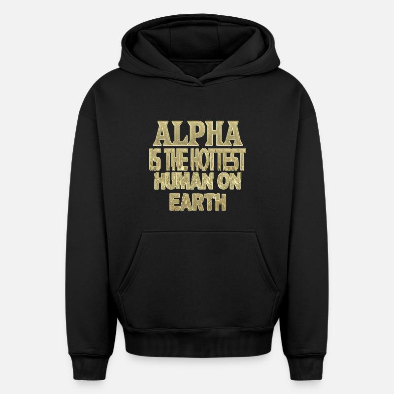 alpha - Sweat à capuche unisexe oversize épais SPREAD - noir