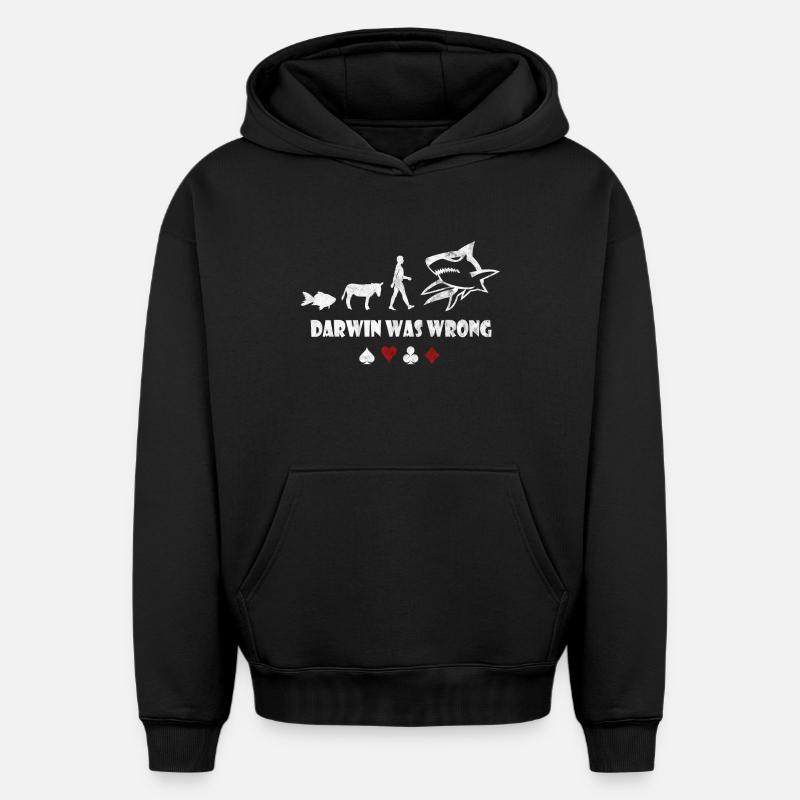 poker - Sweat à capuche unisexe oversize épais SPREAD - noir
