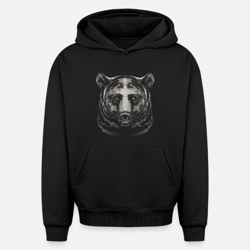 Porter - Sweat à capuche unisexe oversize épais SPREAD - noir