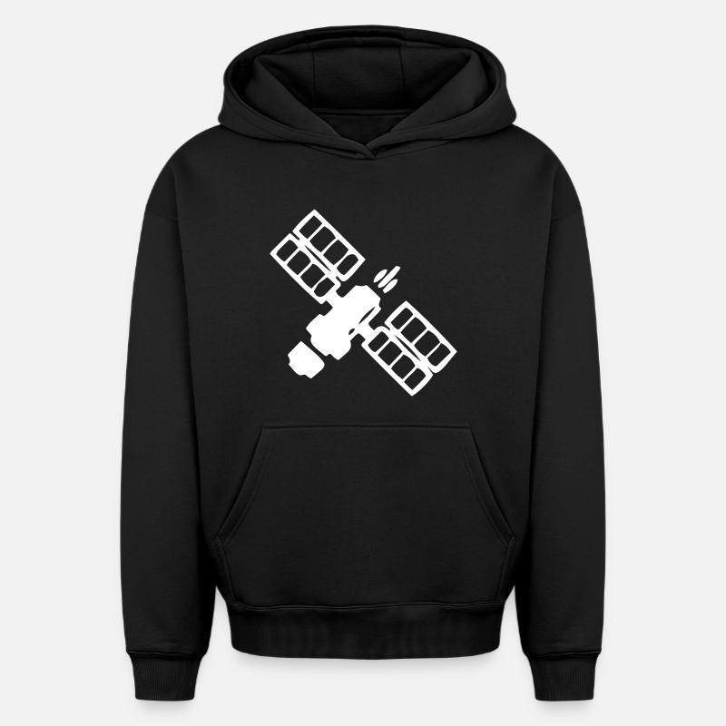 Satellite - Sweat à capuche unisexe oversize épais SPREAD - noir