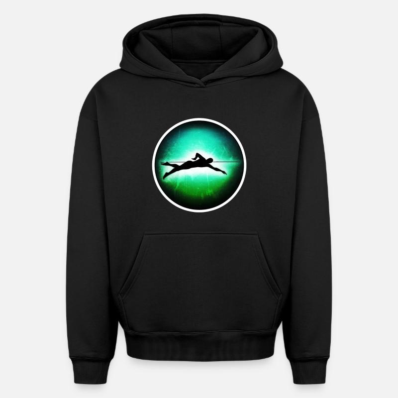 Natation - Nageurs - Sweat à capuche unisexe oversize épais SPREAD - noir