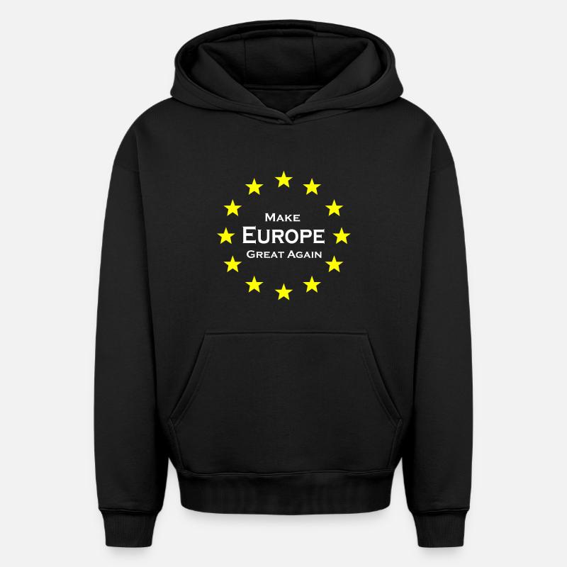 Europe - Sweat à capuche unisexe oversize épais SPREAD - noir