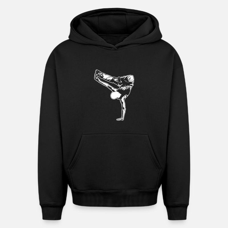 breakdancer - Sweat à capuche unisexe oversize épais SPREAD - noir