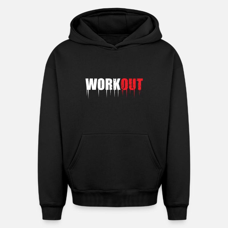 entraînement - Sweat à capuche unisexe oversize épais SPREAD - noir