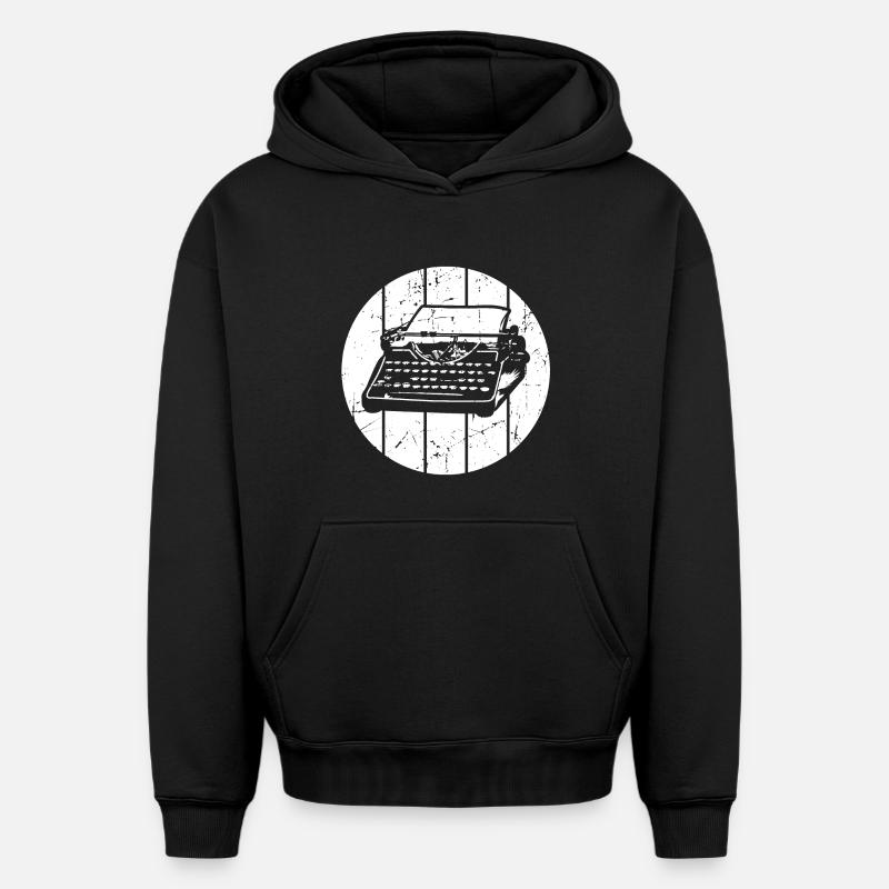 Rétro - Sweat à capuche unisexe oversize épais SPREAD - noir