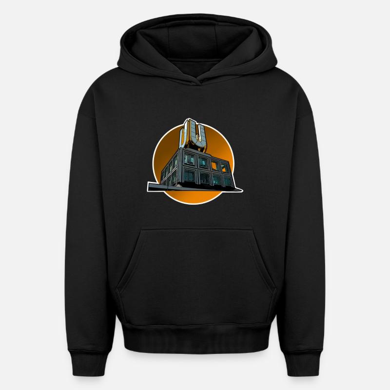 Dortmund - Sweat à capuche unisexe oversize épais SPREAD - noir