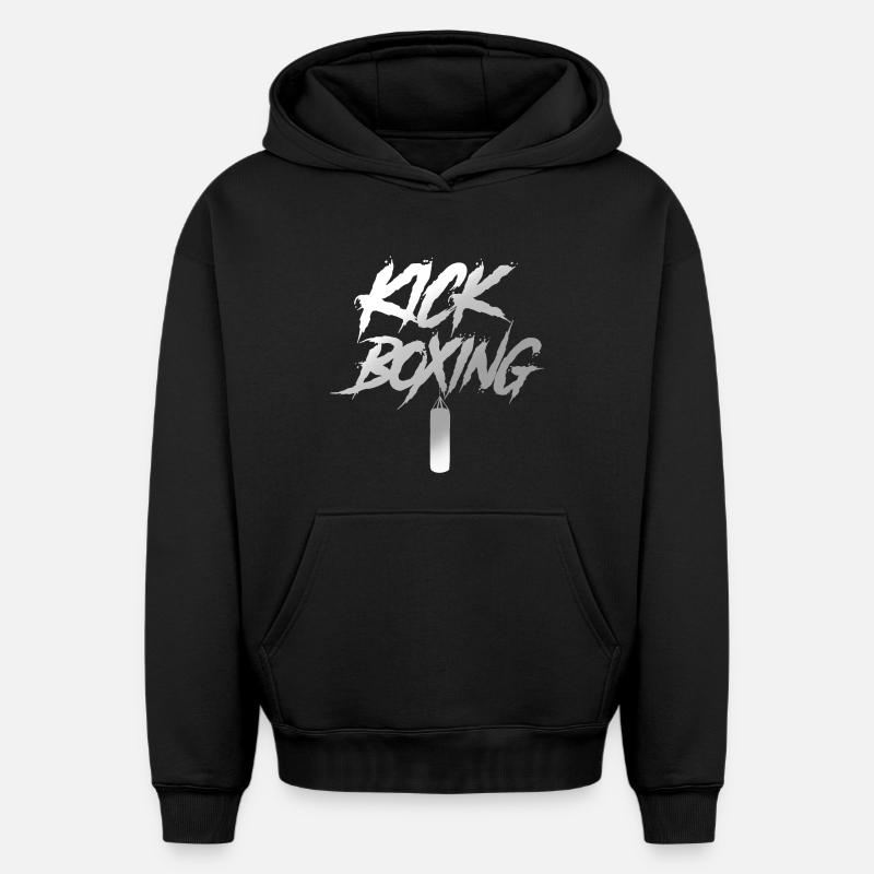 Kickboxing kickboxing - Sweat à capuche unisexe oversize épais SPREAD - noir
