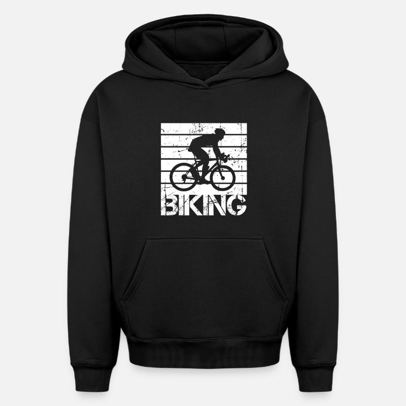 cyclisme - Sweat à capuche unisexe oversize épais SPREAD - noir