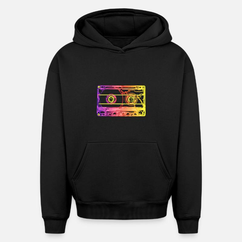 Années 90 - Sweat à capuche unisexe oversize épais SPREAD - noir