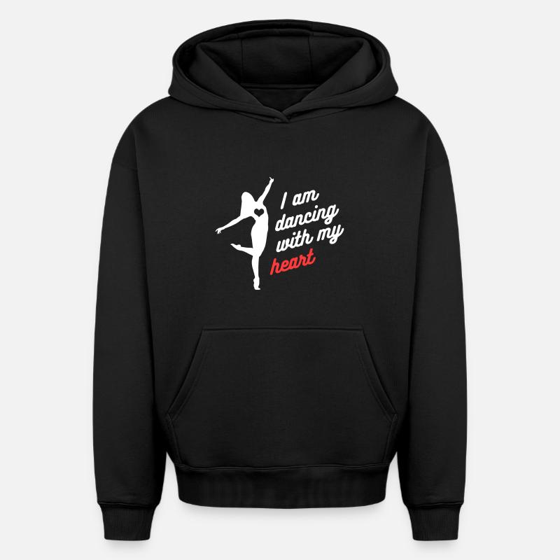 danse - Sweat à capuche unisexe oversize épais SPREAD - noir