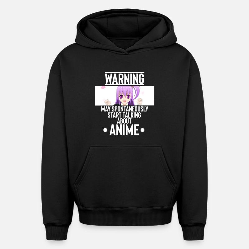 Anime - Sweat à capuche unisexe oversize épais SPREAD - noir