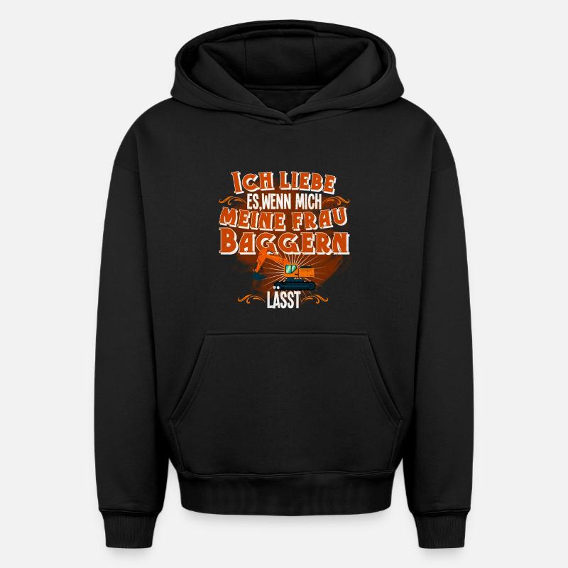 Bagger - Oversized Heavyweight Unisex Hoodie - Schwarz