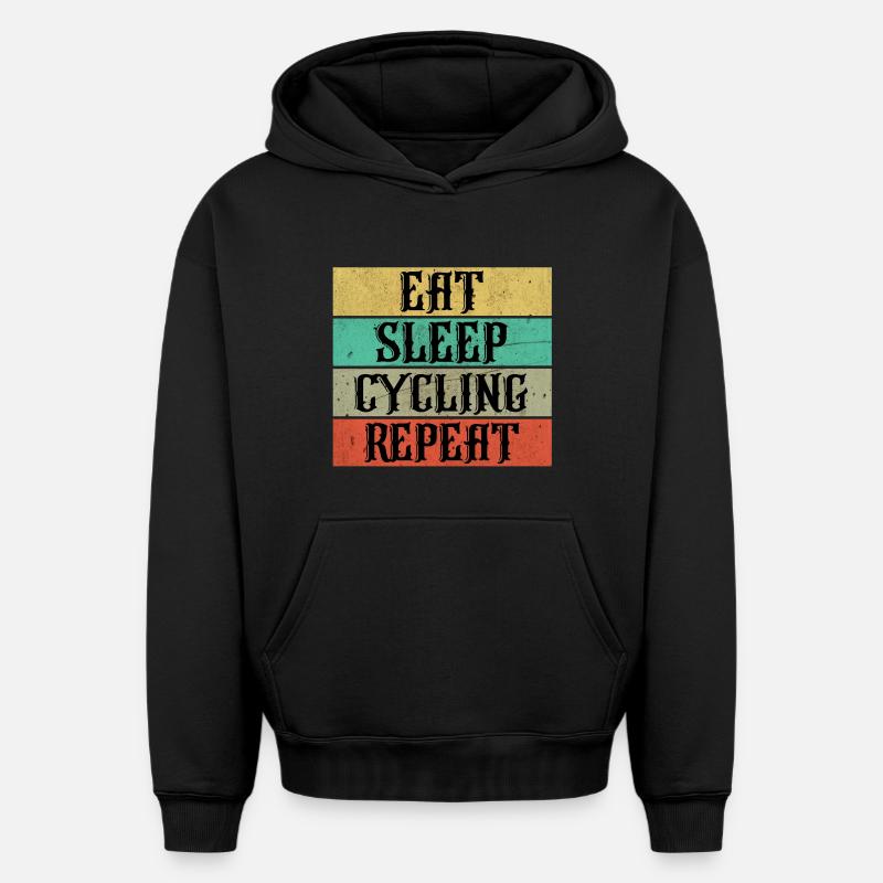 Cyclisme cyclisme - Sweat à capuche unisexe oversize épais SPREAD - noir