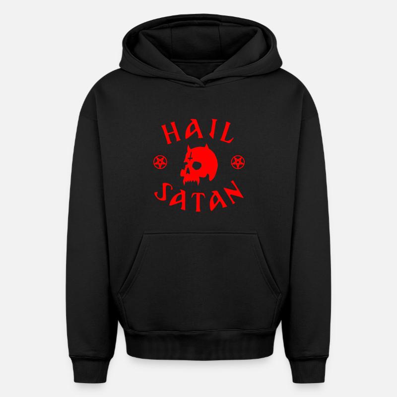 Je vous salue Satan - Sweat à capuche unisexe oversize épais SPREAD - noir