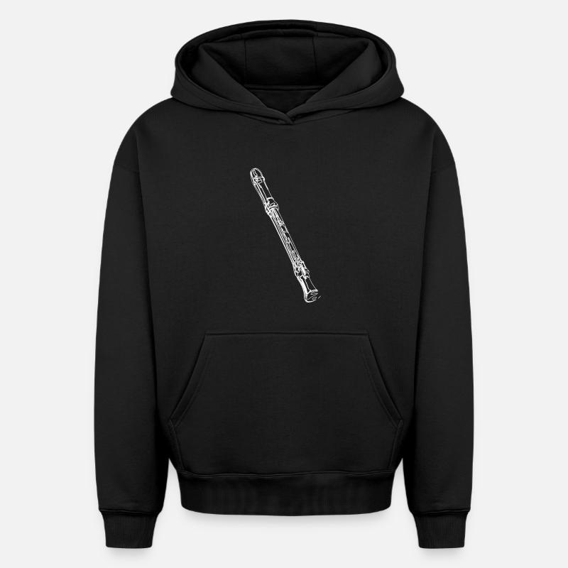 Flûte à bec - Sweat à capuche unisexe oversize épais SPREAD - noir
