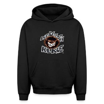 Die Wilden Kerle Logo - Oversized Heavyweight Unisex Hoodie - Schwarz - Vorne - AI Model Female 172 light (172cm) & AI Model Male 185 light (185cm)