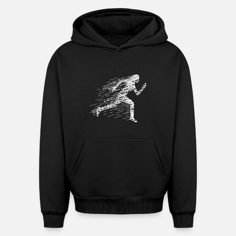 Sprinter - Sweat à capuche unisexe oversize épais SPREAD - noir
