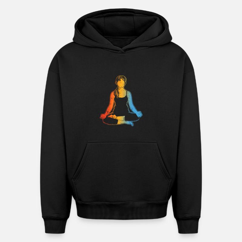 Mantra - Sweat à capuche unisexe oversize épais SPREAD - noir