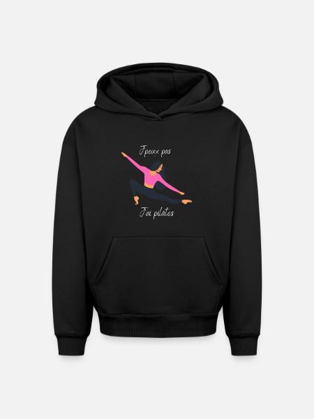 J'peux pas j'ai pilâtes - Sweat à capuche unisexe oversize épais SPREAD - noir