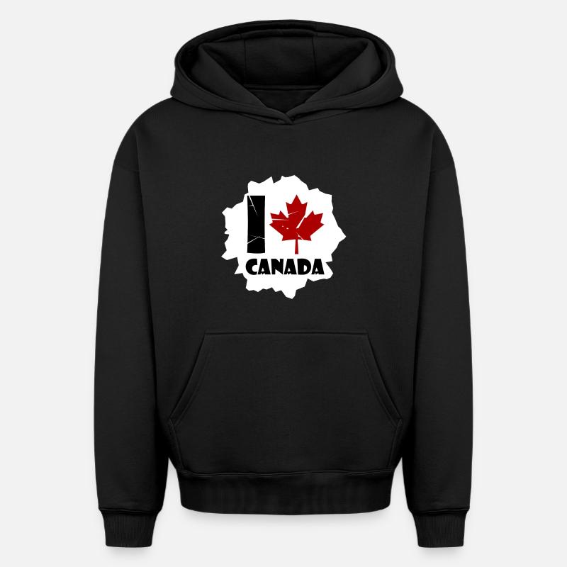 Canada - Sweat à capuche unisexe oversize épais SPREAD - noir