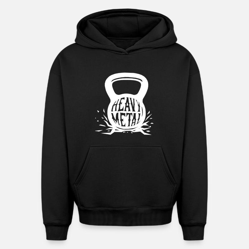 Heavy métal - Sweat à capuche unisexe oversize épais SPREAD - noir