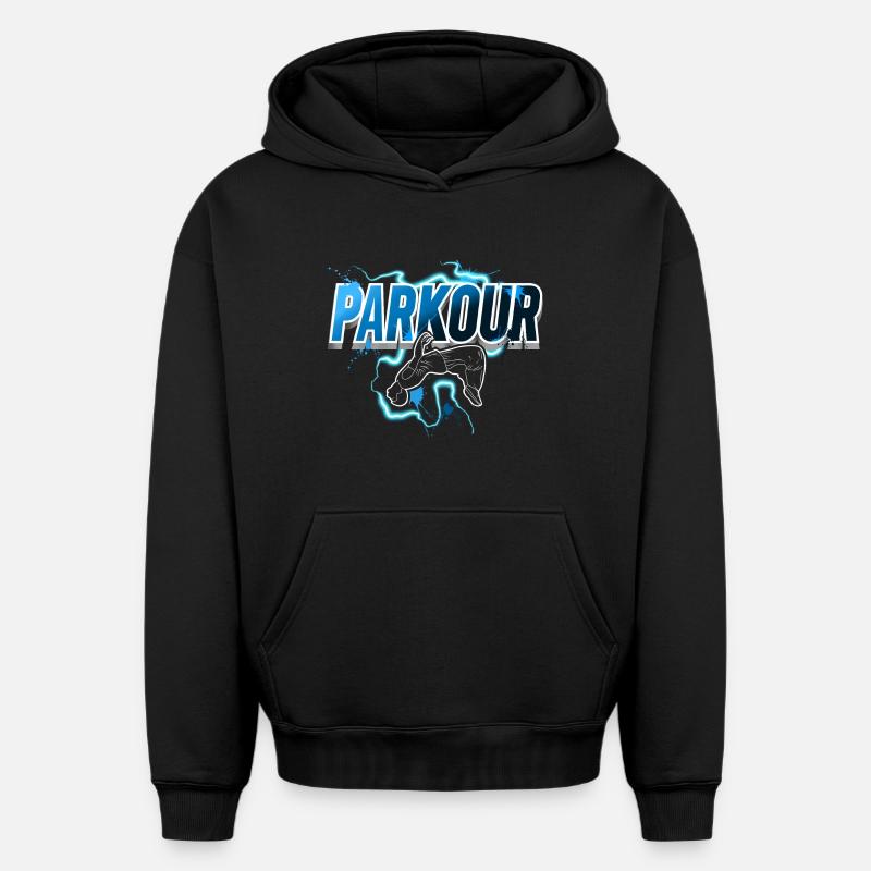 Parkour - Sweat à capuche unisexe oversize épais SPREAD - noir